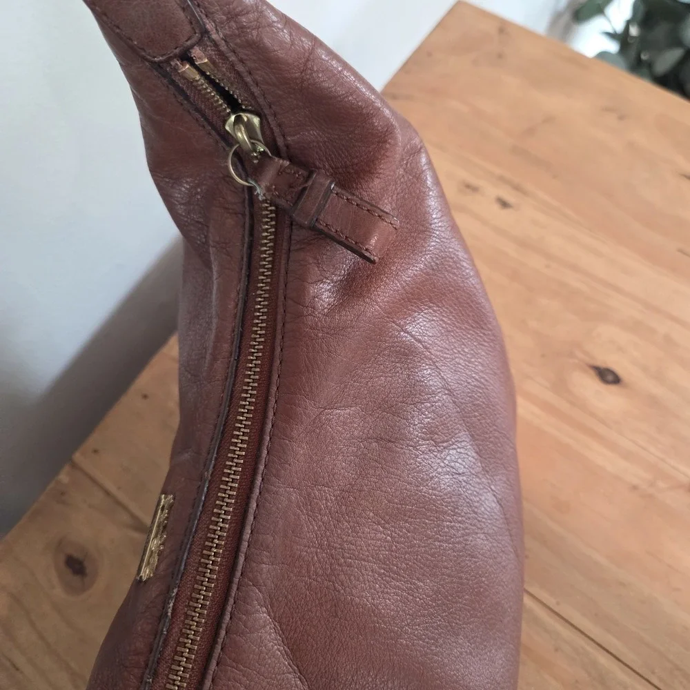 Coach Madison Phoebe Leather Hobo Shoulder Bag Brown Brass Hardware Style 19890